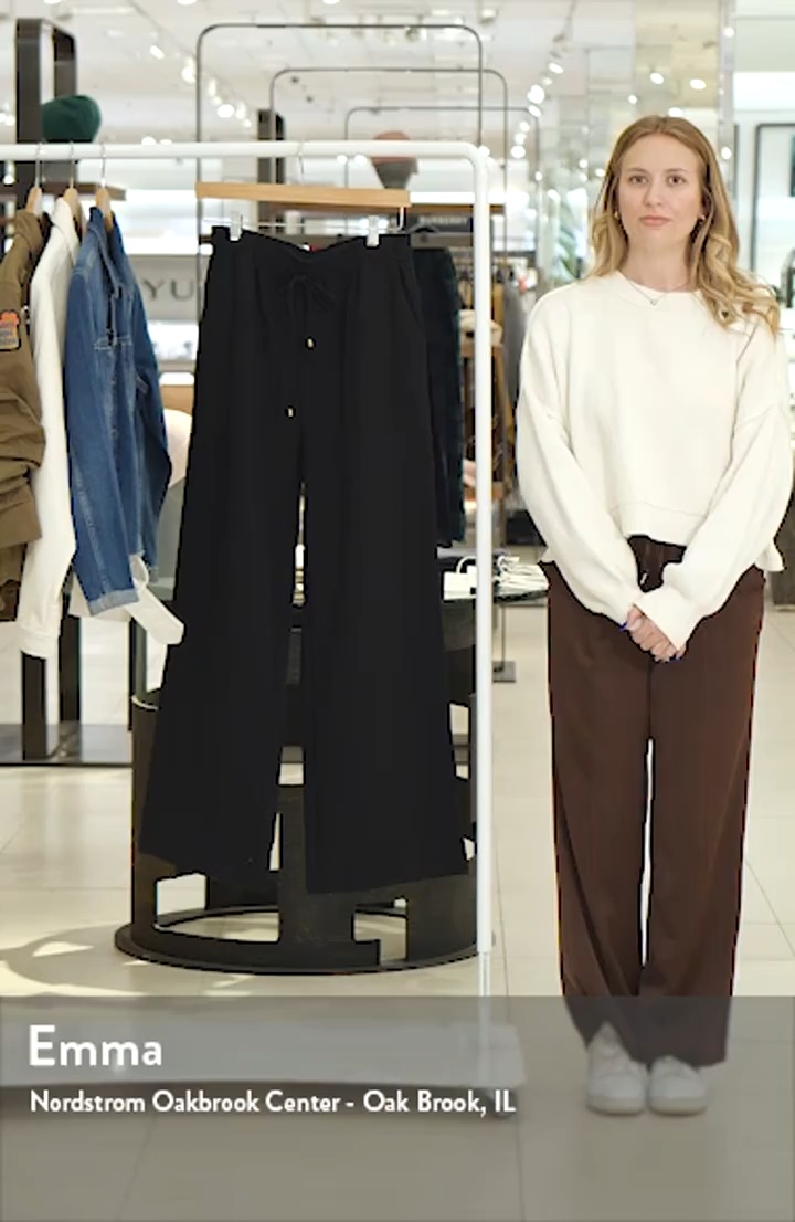 Petal & Pup Tie Waist Wide Leg Crepe Pants | Nordstrom