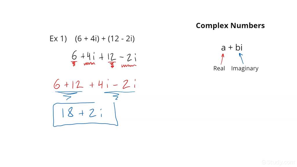 How to Add or Subtract Complex Numbers | Algebra | Study.com