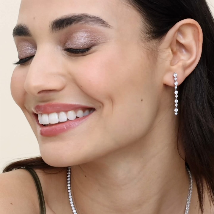 Marseille Lab Diamond Drop Earrings  (1 1/4 ct. tw.) in 18K White Gold