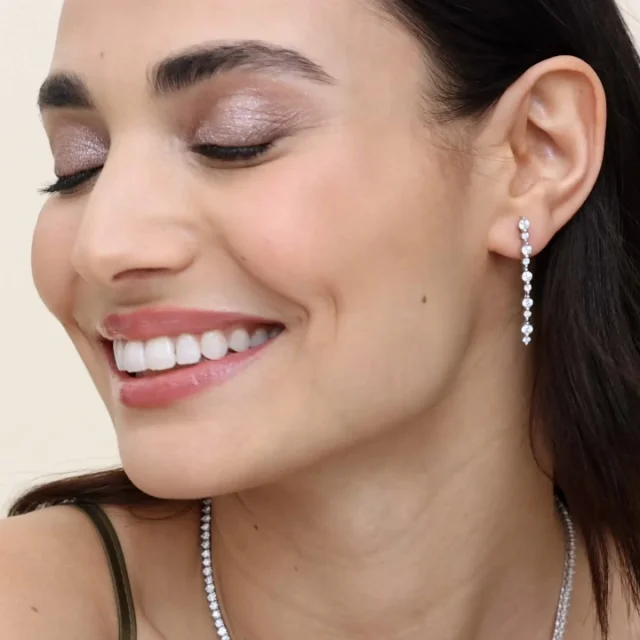 Marseille Lab Diamond Drop Earrings  (1 1/4 ct. tw.) in 18K White Gold
