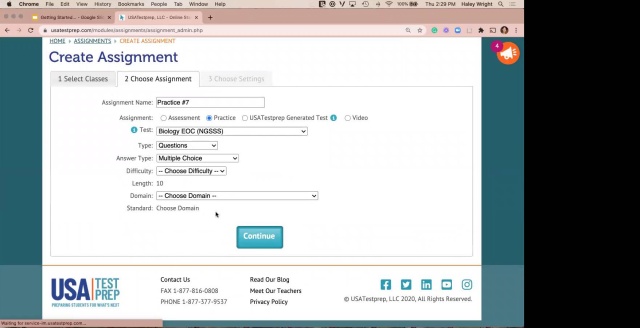 Screenshot from Getting Started With USATestprep video