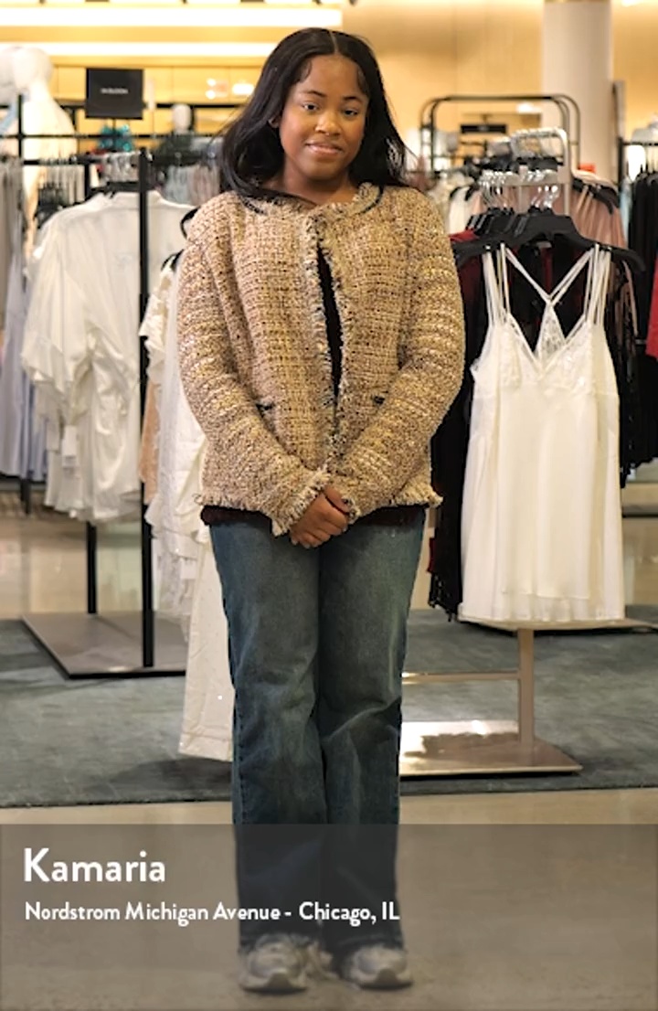 NIC+ZOE Chain Trim Fringe Knit Jacket | Nordstromrack