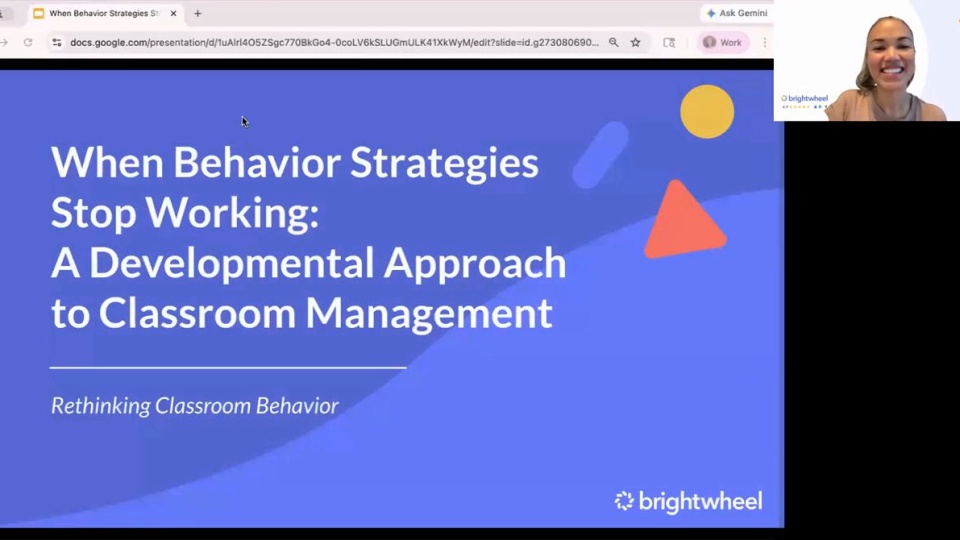 When Behavior Strategies Stop Working: 
A Developmental Approach to Classroom Management