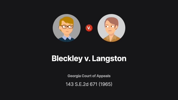 Bleckley v. Langston