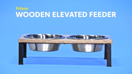 Frisco Wooden Elevated Dog & Cat Diner, 2-Cup