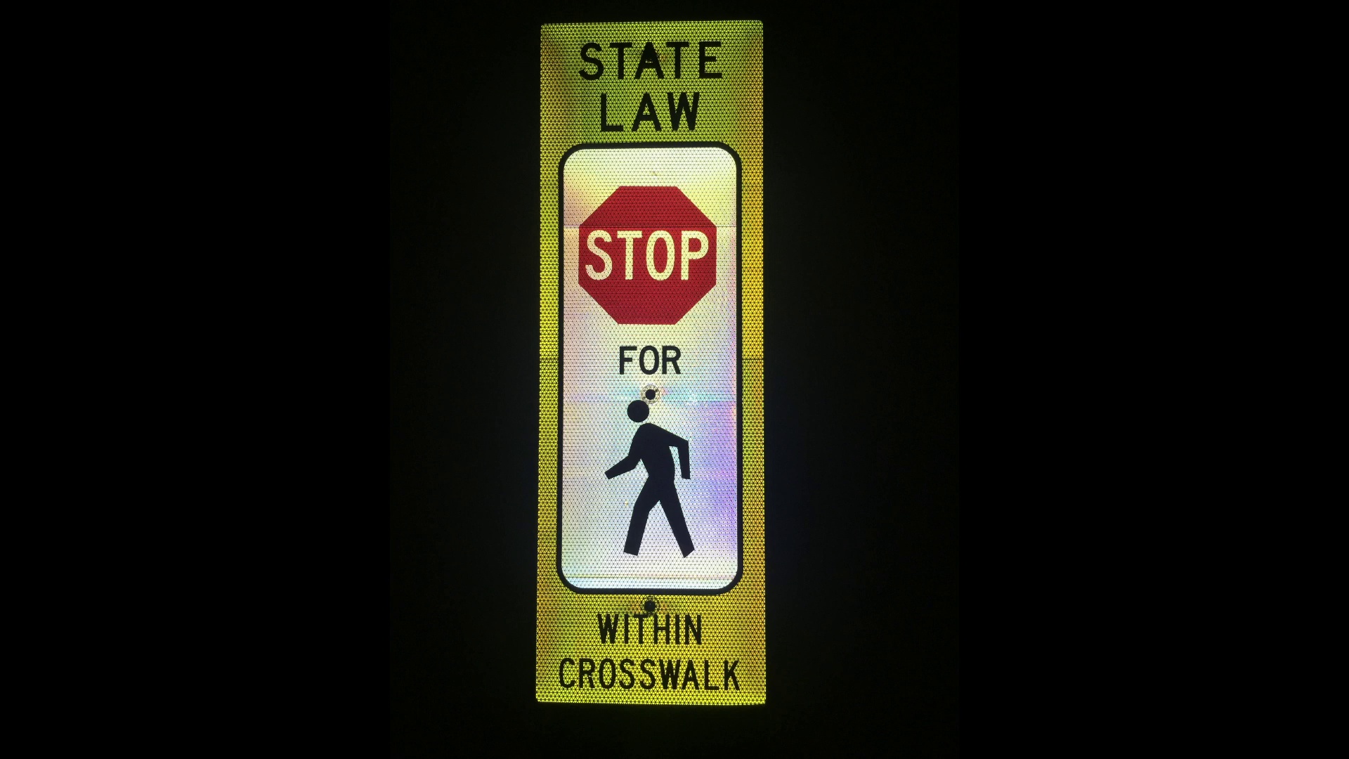 Pedestrian Crossing Sign with Banana Base