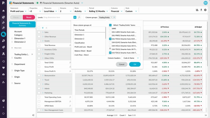 Easy, flexible financial statements
