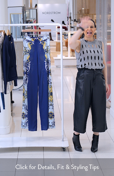Alice + Olivia Athena Scarf Print Wide Leg Pants | Nordstrom