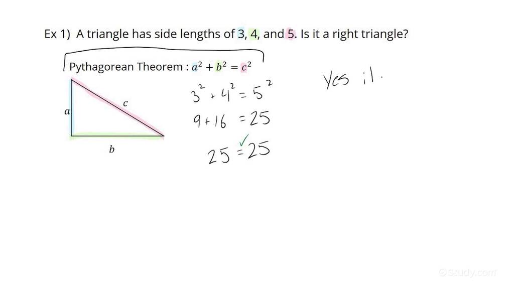 How To Identify Side Lengths That Give Right Triangles Geometry