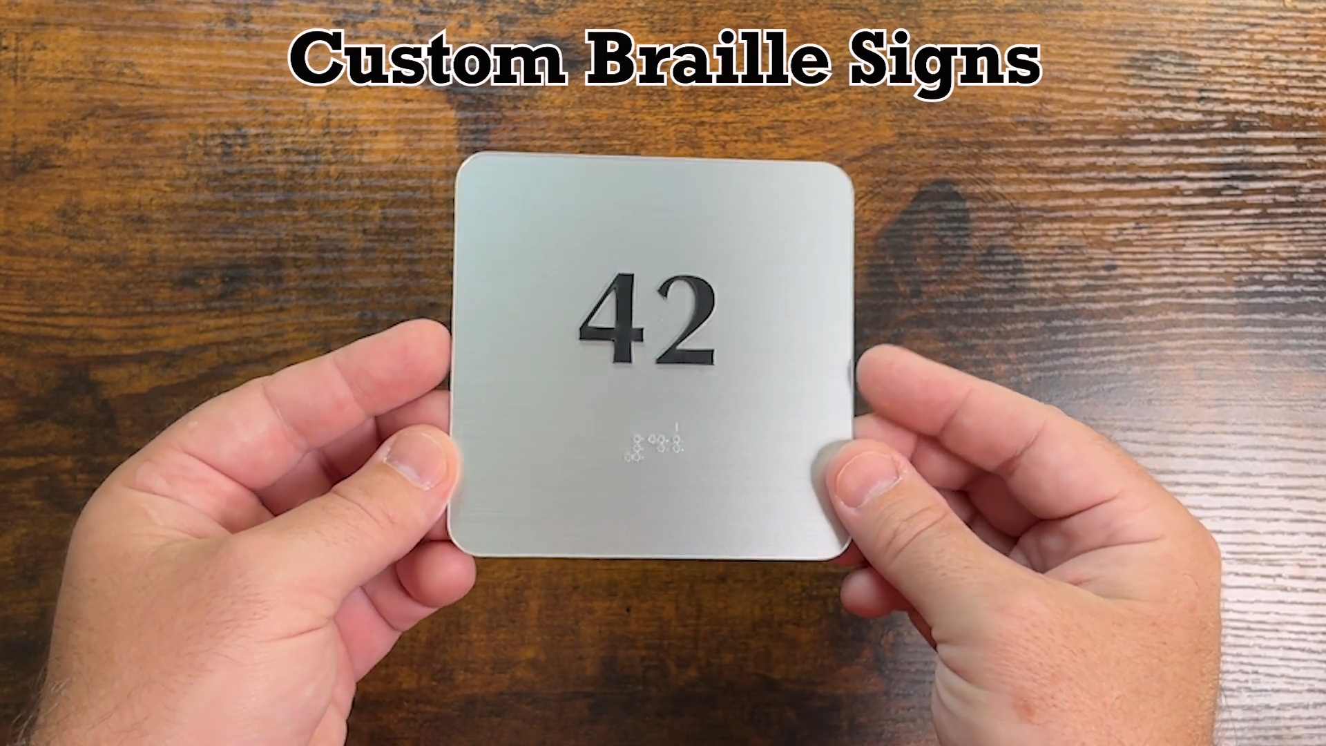 Custom 4x4 Braille Room Number (Number Only) Sign SB-0298