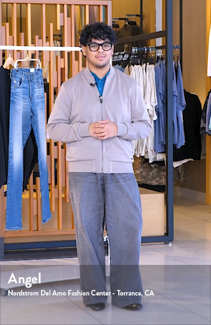 Bugatchi Soft Touch Knit Reversible Bomber Jacket | Nordstrom