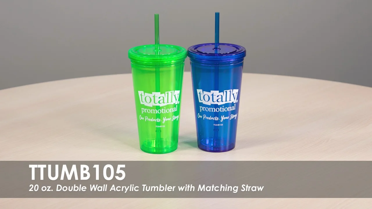 Double Wall Acrylic Tumbler with Straw – Small Town Specialty Printing