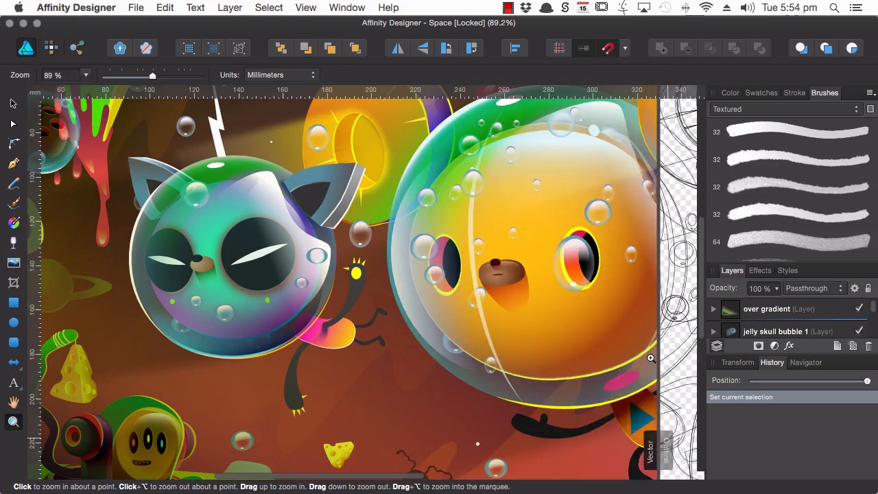 Affinity Designer Quick Start - Split-Screen View With Slider