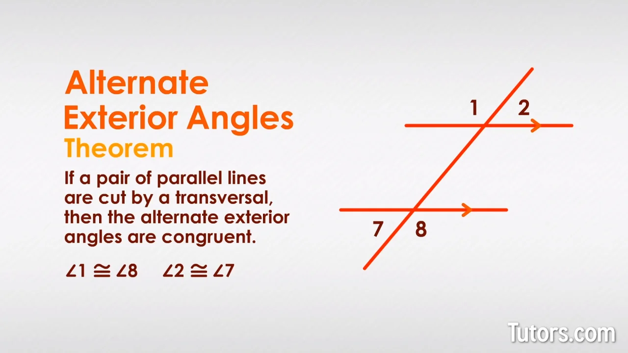 Alternate Exterior Angles (Definition, Theorem, Examples & Video)
