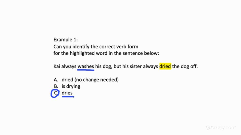 Correcting Inappropriate Shifts In Verb Tense English Study