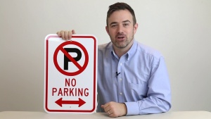 No Parking Directional Signs