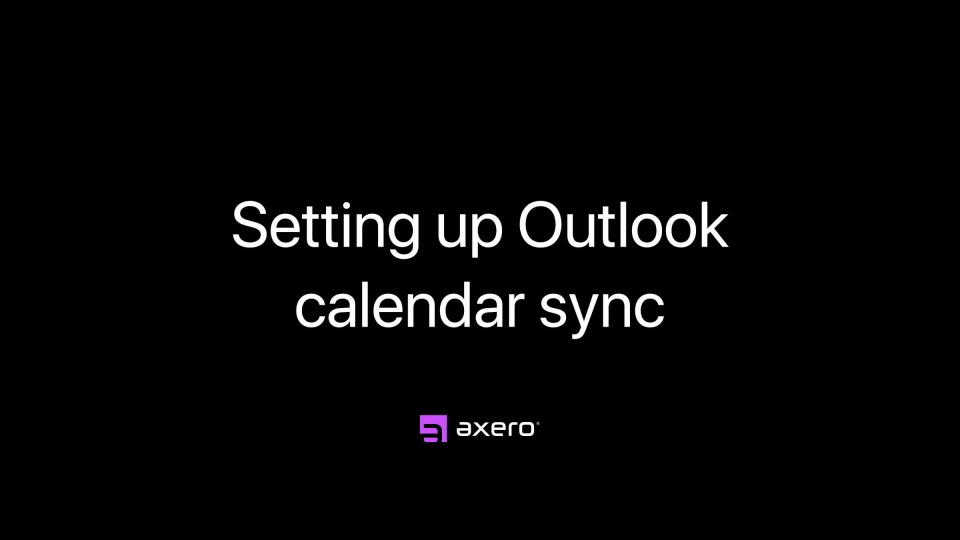 Setting up Outlook calendar sync