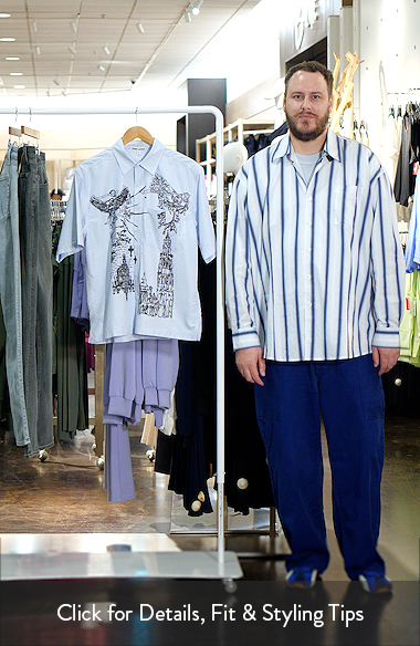 JADED LONDON Pinstripe Sketch Graphic Button-Up Shirt (Men