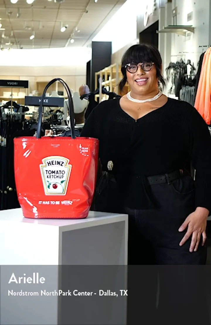 Kate Spade New York x heinz ketchup packet embroidered label tote