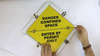 Do Not Enter, Proceed With Caution Flip Placards