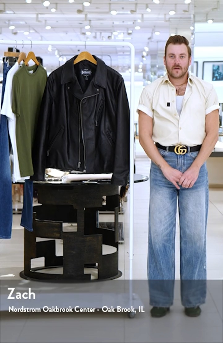 Schott NYC Waxy Cowhide Leather Moto Jacket | Nordstrom