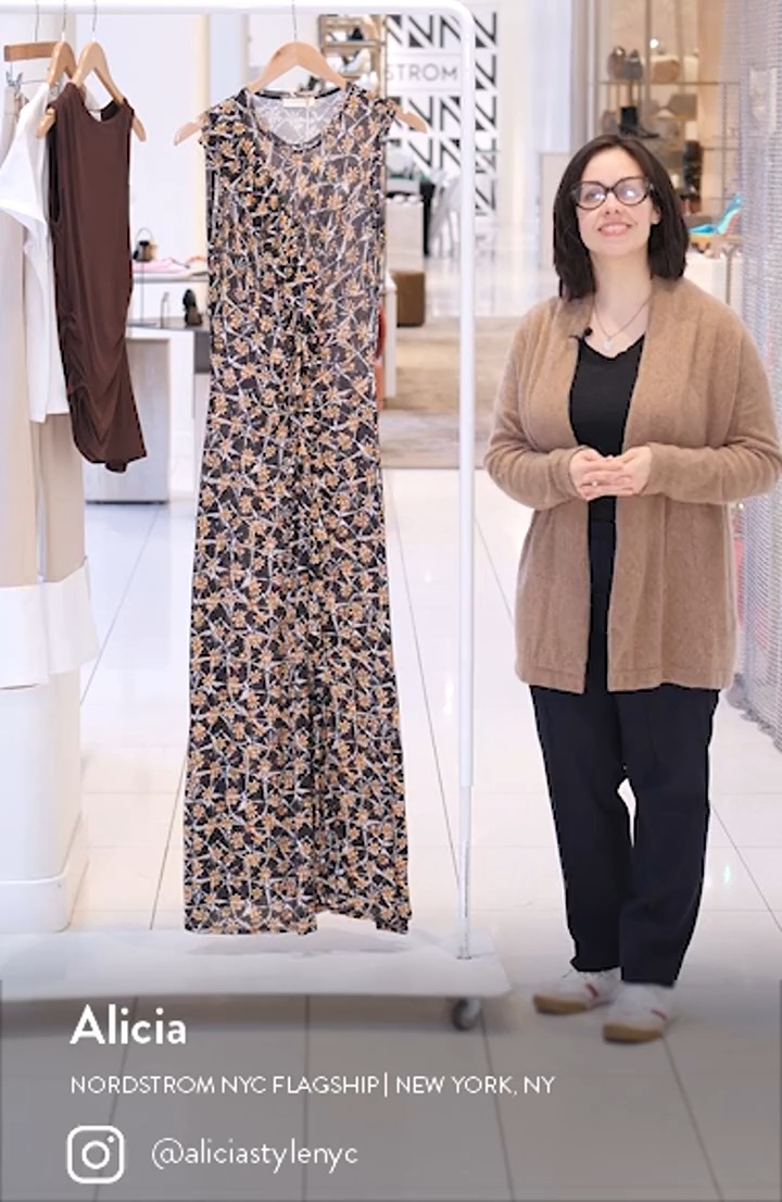 Ulla Johnson Elise Floral Print Ruffle Sleeveless Maxi Dress