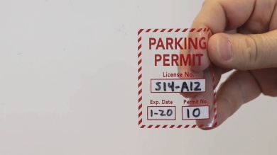 Parking Permit Static Cling Vinyl Decals