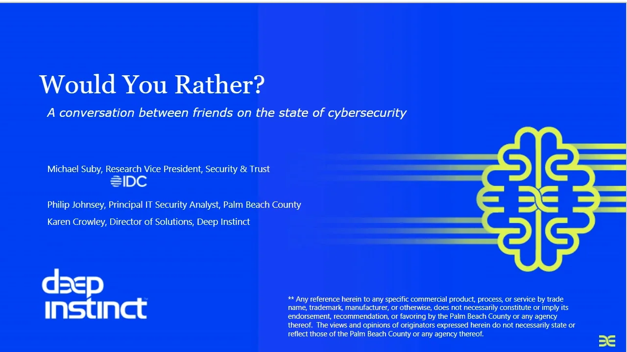 Would You Rather? A conversation between friends on the state of cybersecurity