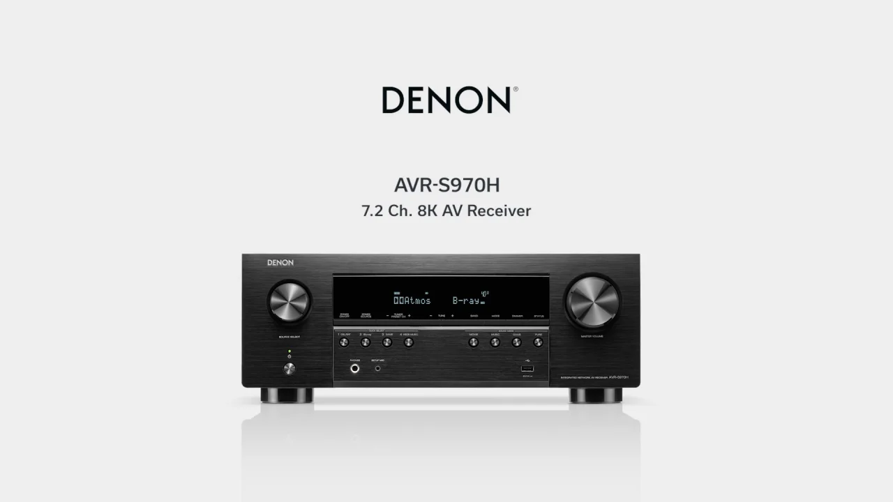 Denon AVR-S970H (AVR S 970 H) 7.2 Home Theater Receiver with Dolby Atmos,  DTS:X 8K Support, Wi-Fi, Bluetooth, HEOS