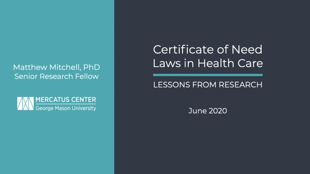 Certificate Of Need Laws Mercatus Center