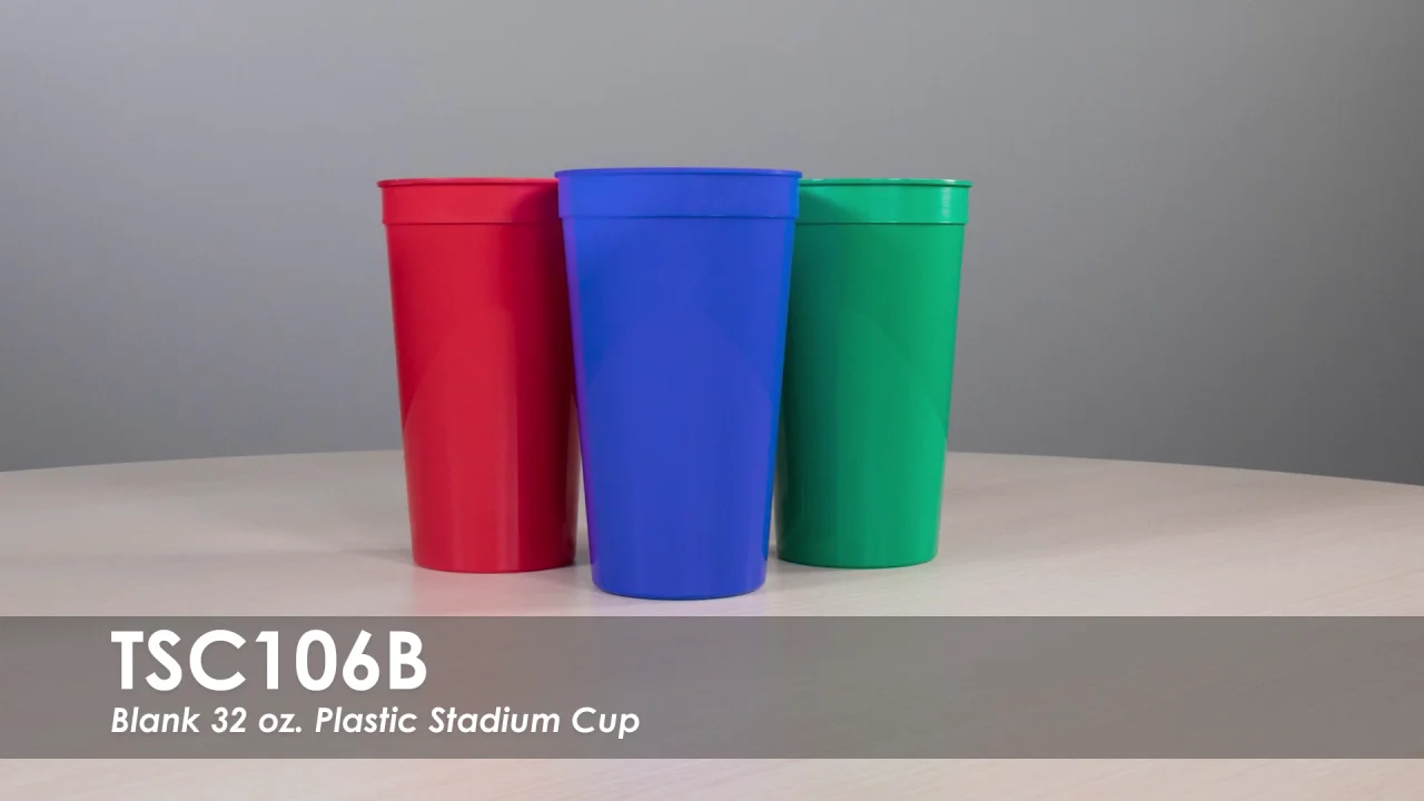 Custom Printed 32 oz. Plastic Stadium Cup-Blank
