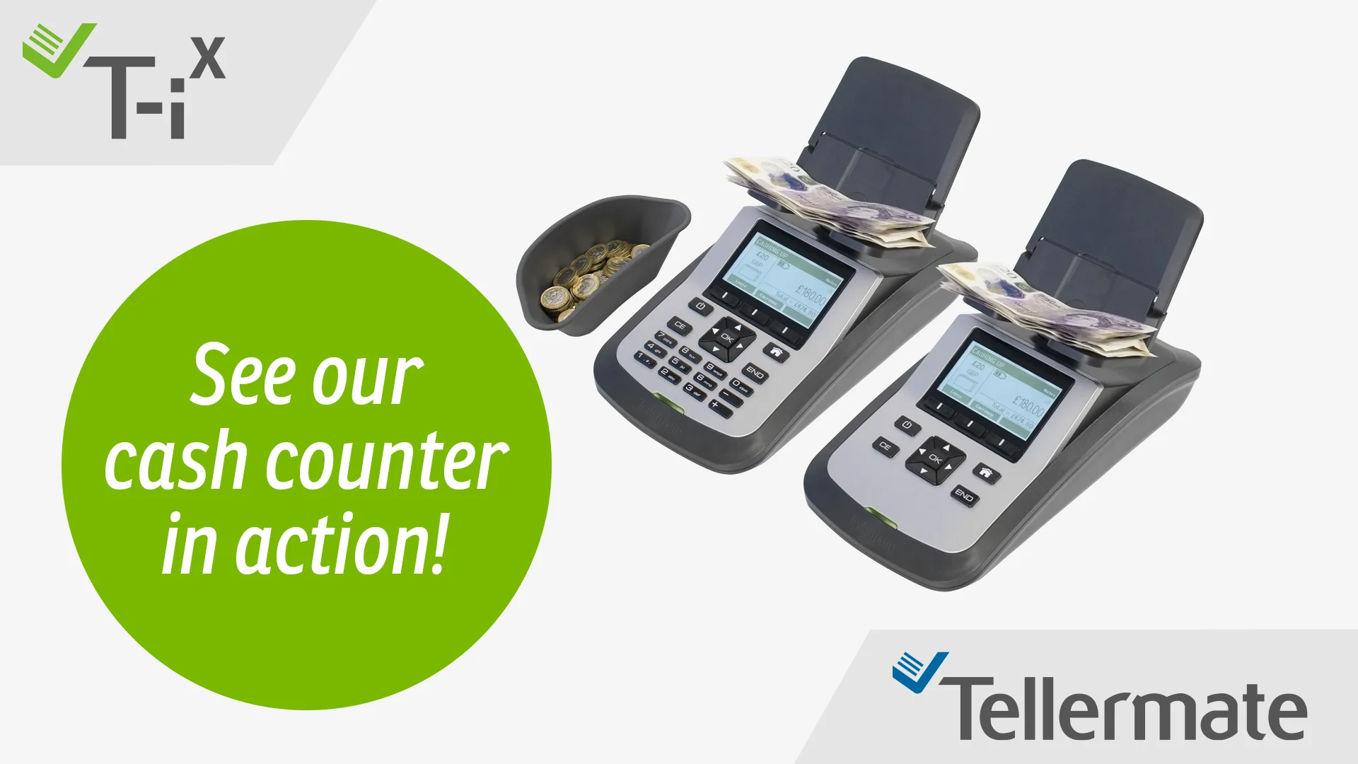 Tellermate T-ix R1000 Currency & Coin Counter Scale, T-iX R1000 Includes  Power Supply - Data Financial, Inc.