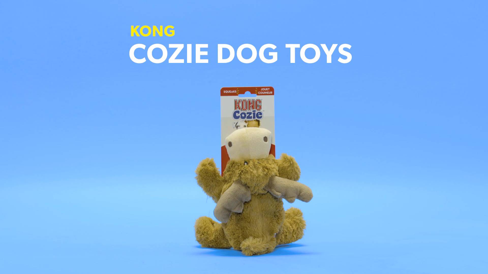 KONG KONG Cozie Naturals Dog Toy Puppy Squeaks Moose Sheep Alligator or Monkey S M XL 