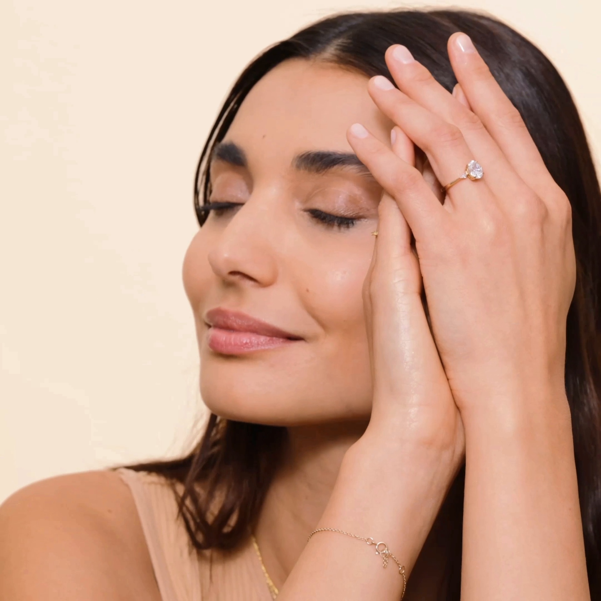 Platinum Petite Cometa Three Stone Diamond Ring