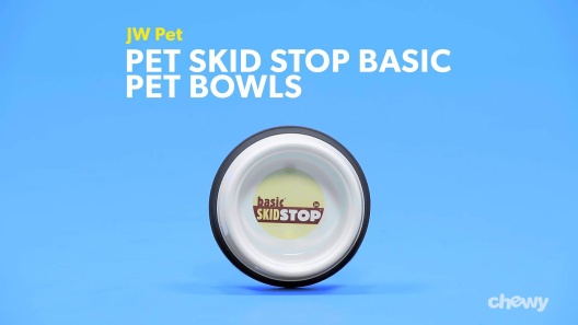 JW Pet Skid Stop Non-Skid Plastic Slow Feeder Dog Bowl, Large (Assorted)