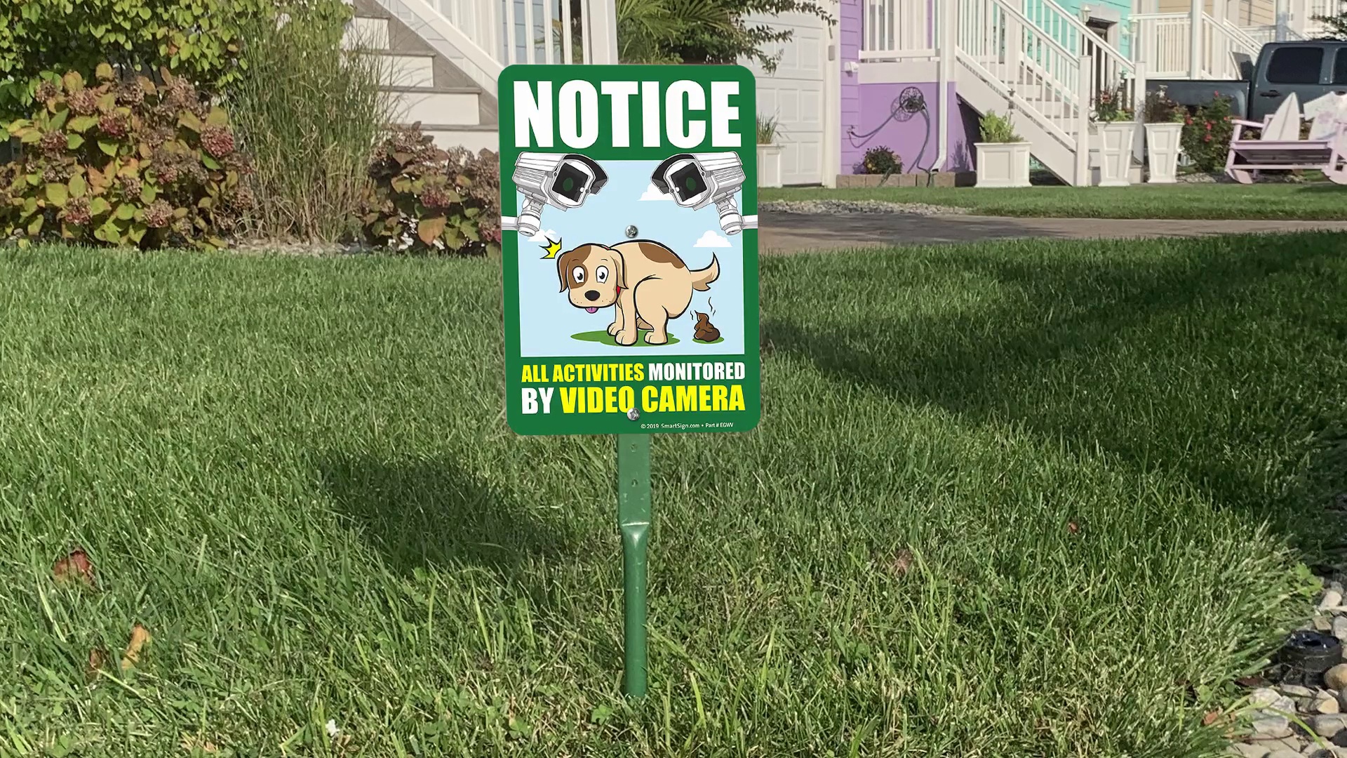 Notice Cartoon Dog Lawn Puppy Sign