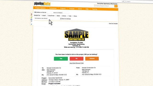 pipelinesuite construction bid management software made fast and
