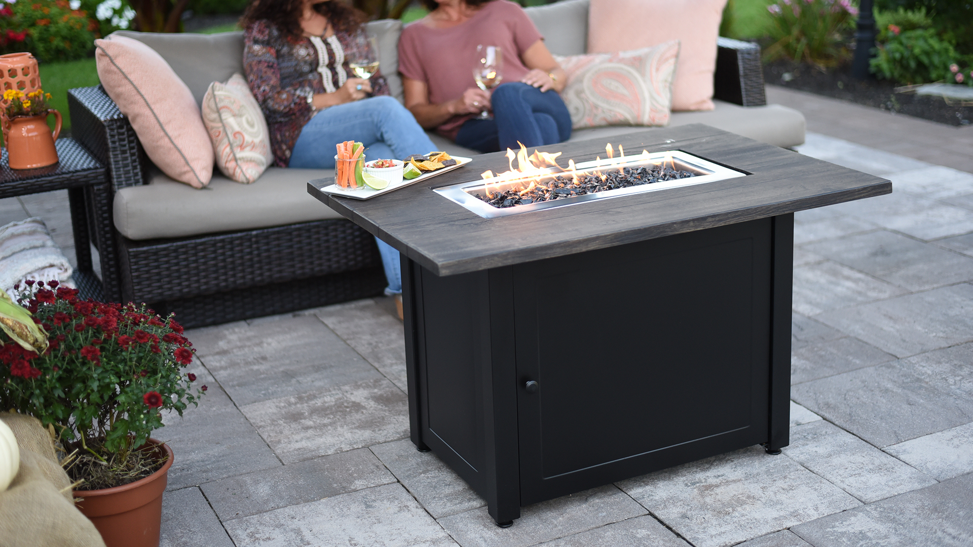 Flamefield GA423 Granit-Tassenset – 4 Stück, 325 Ml, Stapelbar, Bruchfest, Aus Melamin (zweifarbig)