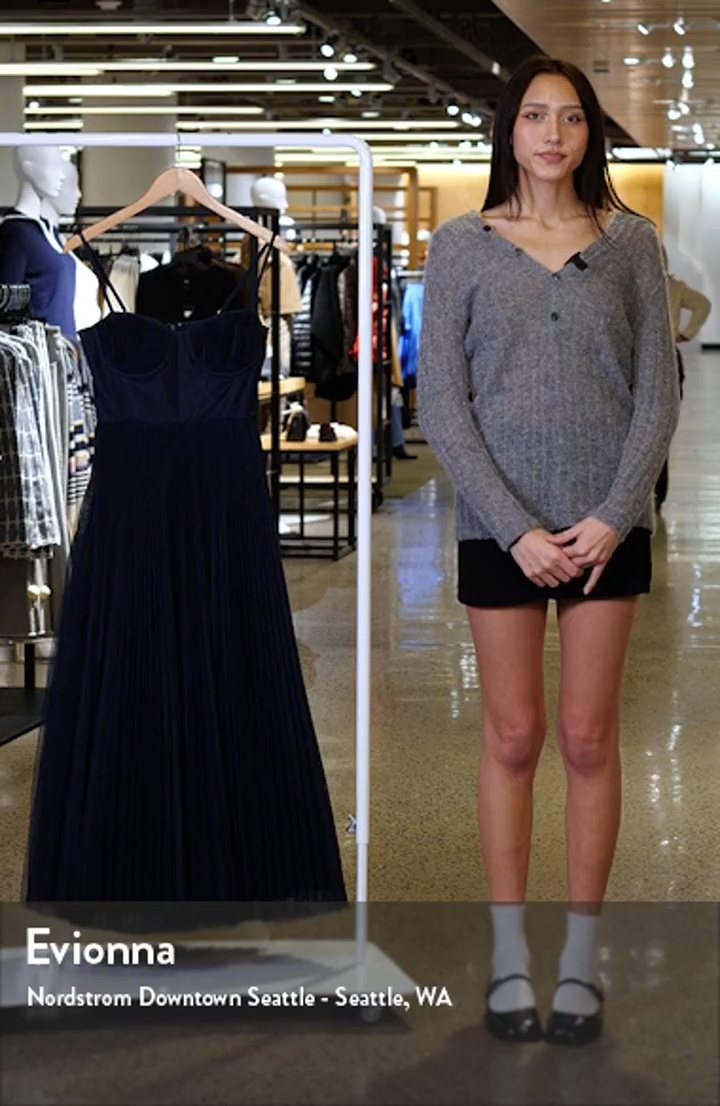 Plunge Neck Tiered Tulle Dress