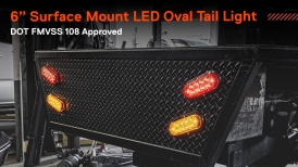 PSZLEDTBL6110 - 6-Inch Oval Surface Mount 10 LED Red Amber and White Tail Lights - DOT FMVSS 108 - SAE I6P S2T2I6 2R
