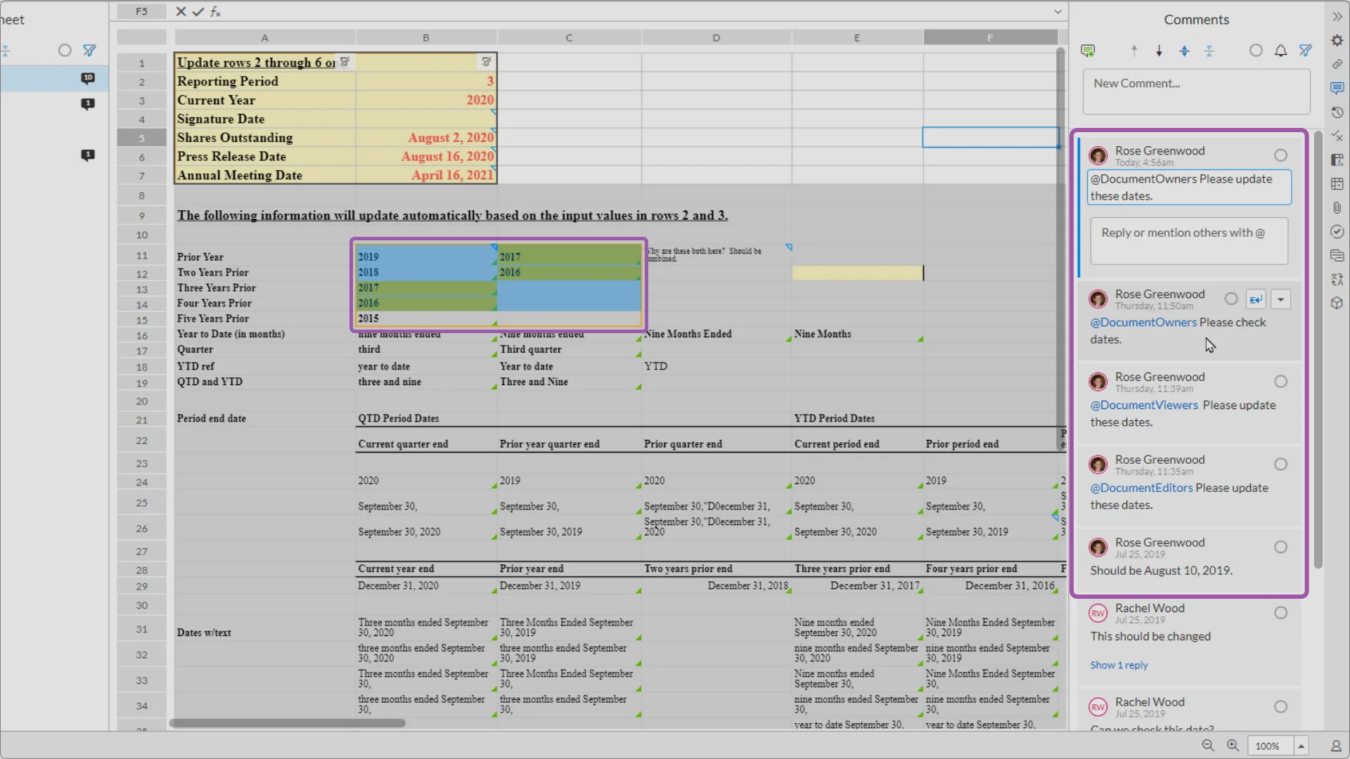 Navigate between Comments (Spreadsheets) Aug 25, 2021