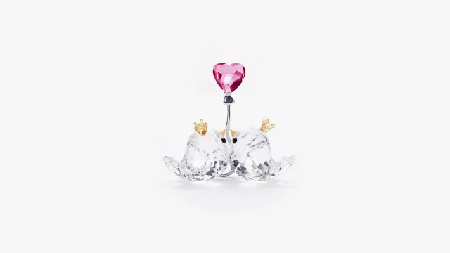 Love Birds Swarovski Crystal Love Heart Swarovski Love Birds Pink