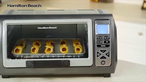 Hamilton Beach Easy Reach 1400 W 6-Slice Grey Toaster Oven with