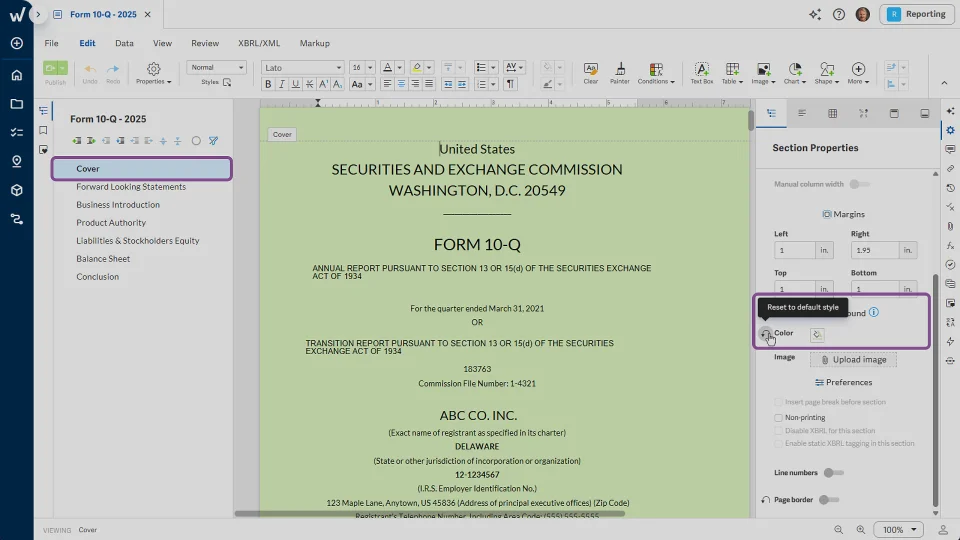 ドキュメント背景の変更 – サポートセンター