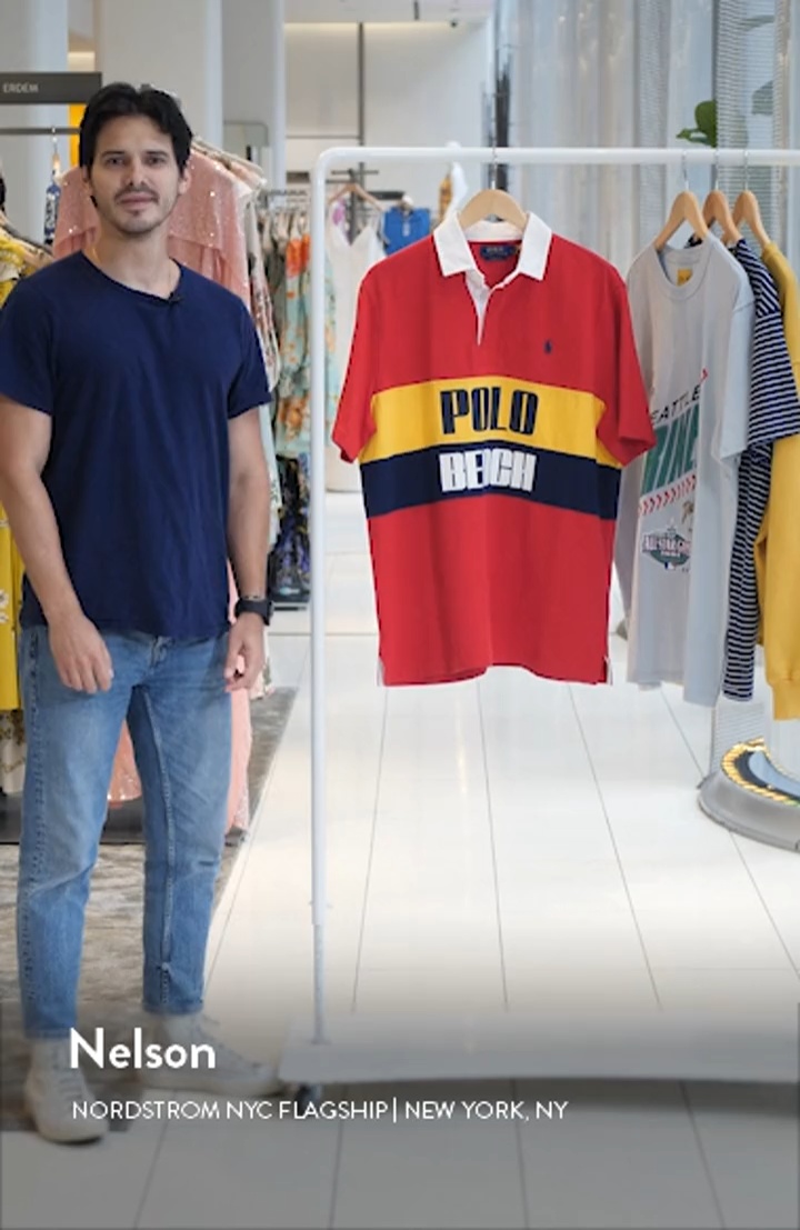 Polo Ralph Lauren Classic Fit Beach Logo Graphic Rugby Polo