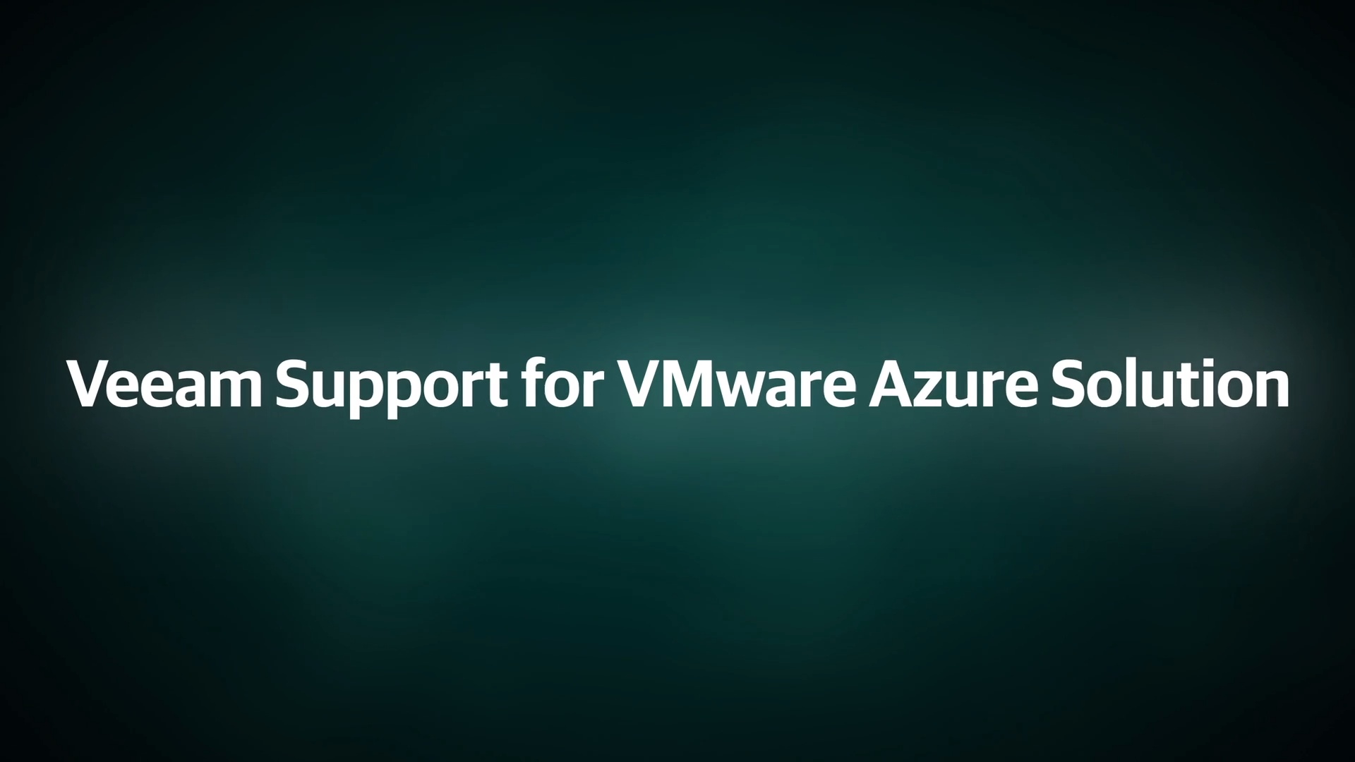 Veeam Support for VMWare Azure Solution