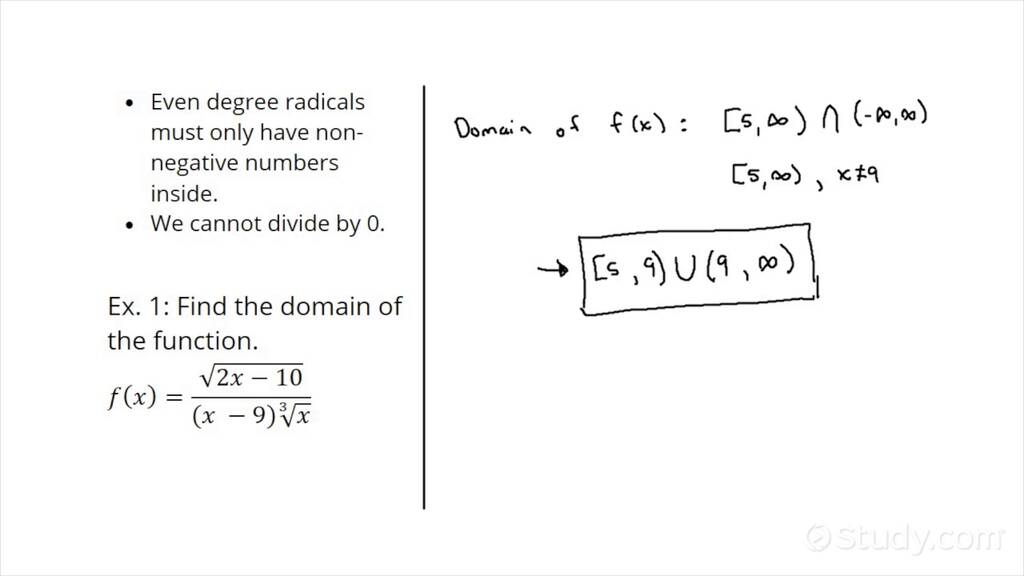 How to Find the Domain of a Fractional Function Involving Radicals ...