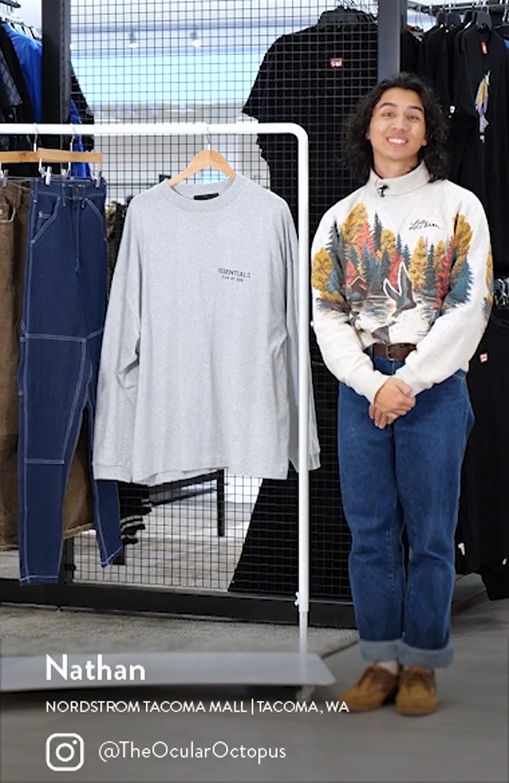 Fear of God Essentials Long Sleeve Cotton Jersey Graphic T Fear of God Essentials Long Sleeve Cotton Jersey Graphic T