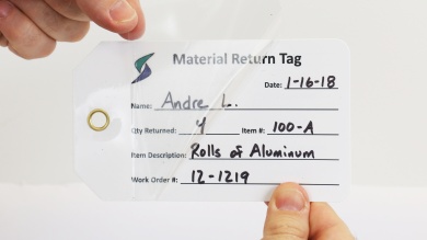 1¾” x 3¼” Yellow Self-Laminating Tags