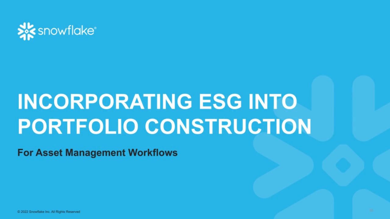 Incorporating ESG Into Portfolio Construction For Asset Management